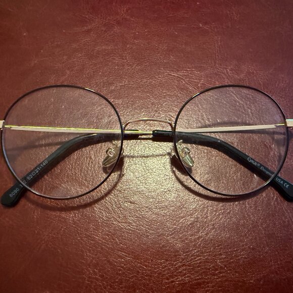 Round Blue Light Glasses – Thin Metal Frame Anti-Glare Lenses - Picture 2 of 4